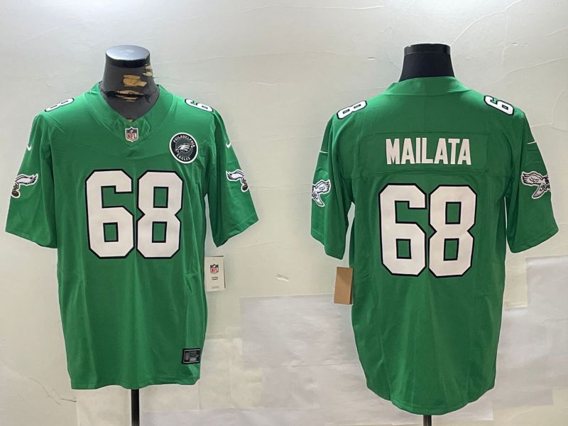 Men Philadelphia Eagles #68 Mailata Green Throwback 2024 Nike Vapor Limited NFL Jersey style 2->philadelphia eagles->NFL Jersey